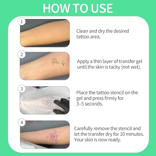 POSEIDON Tattoo Stencil Transfer Gel, 8 oz Long-Lasting & Quick-Drying