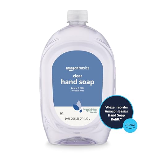 Amazon Basics 50 Fl Oz Gentle & Mild Clear Liquid Hand Soap Refill, Triclosan-Free