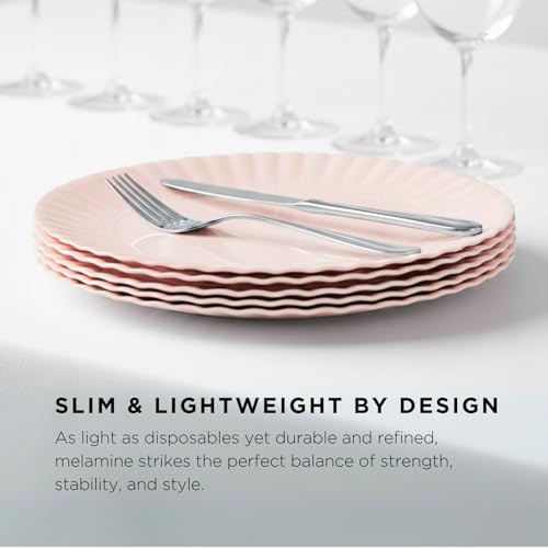 8" Reusable Melamine Plates Set of 8 - Light Pink Party Tableware