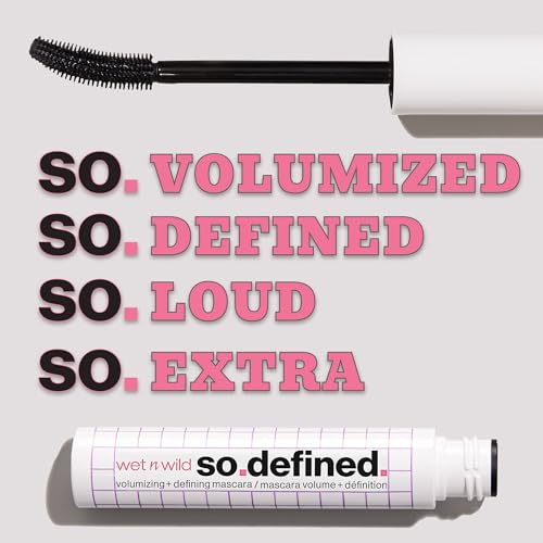 wet n wild So Defined Mascara - Volumizing & Lengthening, Black, 1.22 Fl Oz (Pack of 2)