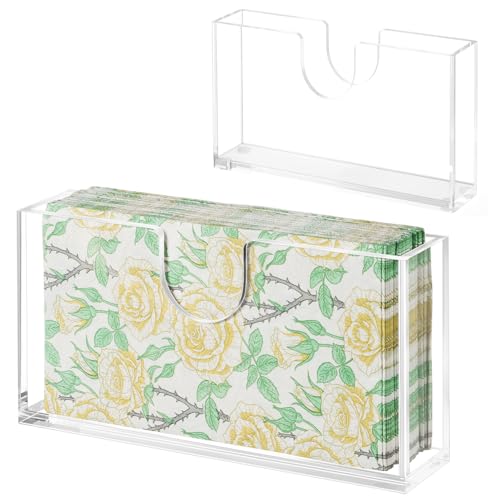 Clear Acrylic Napkin Holder - Durable Non-Slip Tissue Dispenser