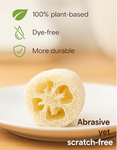 Natural Loofah Body Scrubber Sponge 4-Pack for Exfoliation