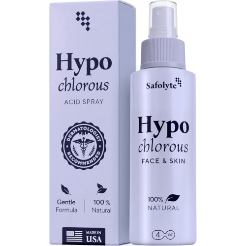SAFOLYTE Hypochlorous Acid Face & Skin Spray 4oz - Gentle, Dermatologist Tested, Multi-Use for Acne, Eczema, Wounds