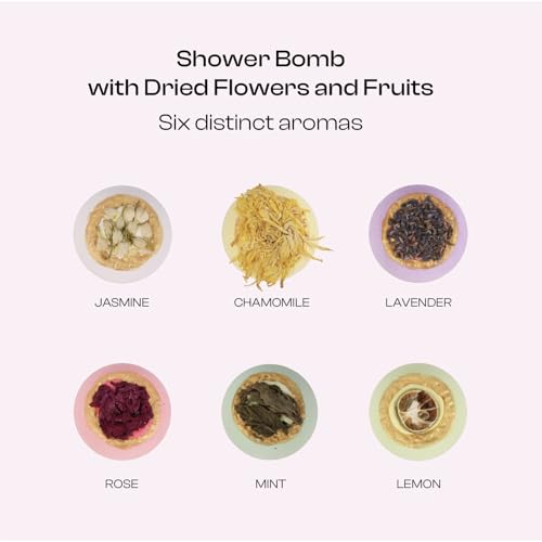 BoboSweeTree 6-Piece Floral Bath Bomb Gift Set with Essential Oils