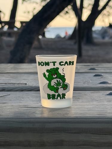 Don't Care Bear Shot Glasses - 1.5 oz Novelty Drinking Glasses