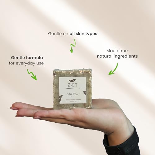 ZAET Wild Mint Bar Soap 5oz (2-Pack) - Handmade Natural Cleansing Soap for Face, Body & Hands