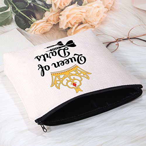 Queen of Darts Cosmetic Bag - POFULL Makeup Organizer for Travel