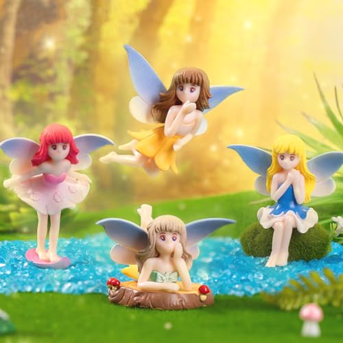 8 Pcs Tinkerbell Fairy Cake Topper Set - Miniature Princess Figurines