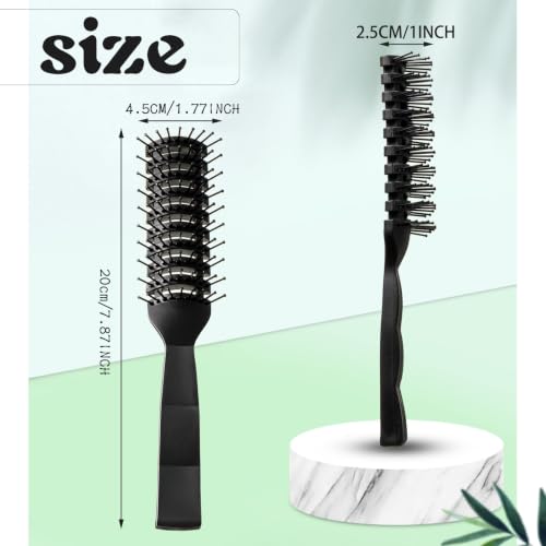 Honeydak Black 24Pcs Vent Hair Brushes with Ball Tips for Wet/Dry Hair - Bulk Pack, Portable 7.9in