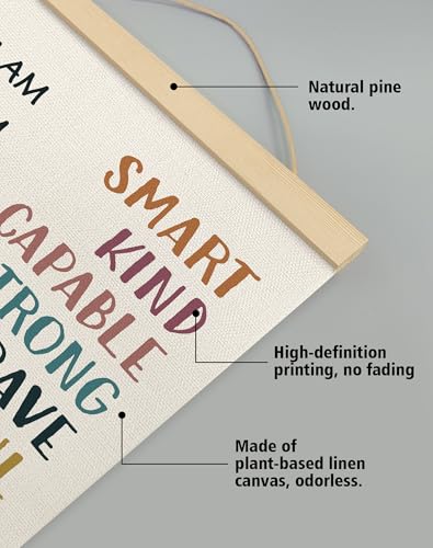 Inspirational Positive Affirmation Wall Art - I Am Kind, I Am Strong
