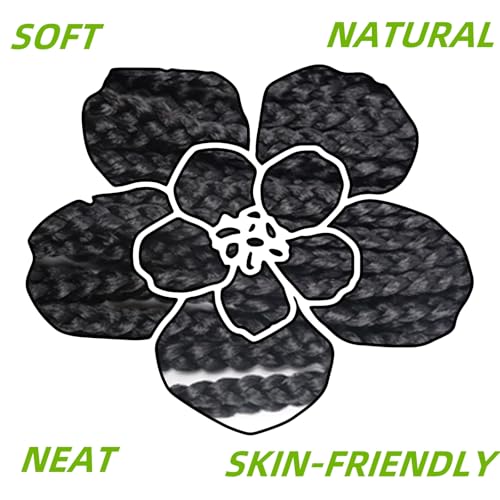 12 Inch Goddess Box Braids Crochet Hair - Natural Black, 8 Packs