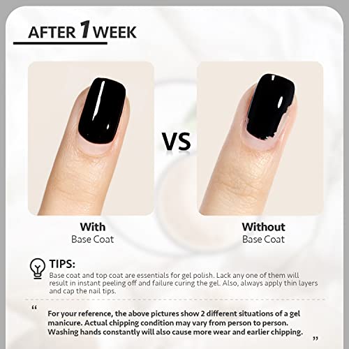 GAOY No Wipe Gel Base Coat, 0.54 Fl Oz (Pack of 2) for Long-Lasting UV Nail Art