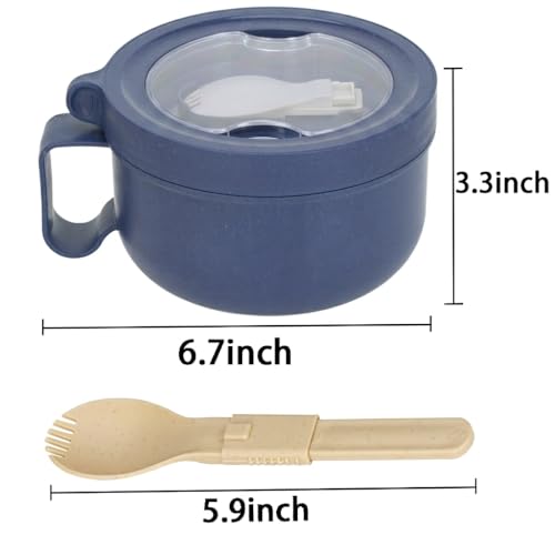 Microwave Soup Mugs with Lids & Handles - 28.7oz BPA-Free Ramen Bowls
