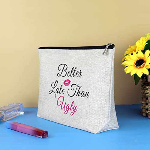 Mikela 360_NO2 Funny Female Makeup Bag with Coworker & Friend Quotes - Travel Toiletry Organizer for Women