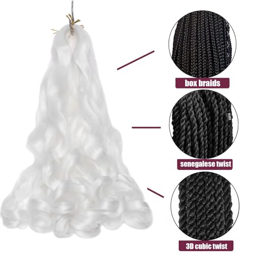 Toniola 24 Inch French Curly Braiding Hair, 4 Packs Pre-Stretched Crochet