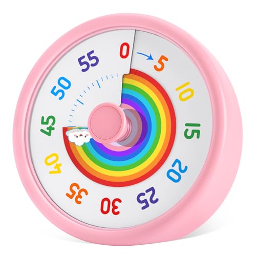 HIPPIH Visual Timer for Kids - Silent Countdown Timer with Rainbow Disk