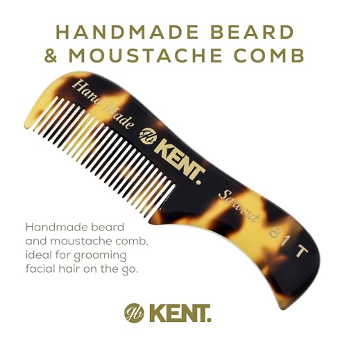 Kent A 81T X-Small Beard & Mustache Comb - 2 Pack Yellow Tokyo