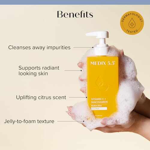 Medix 5.5 Radiant Glow Vitamin C Body Wash with Niacinamide, 15 Fl Oz
