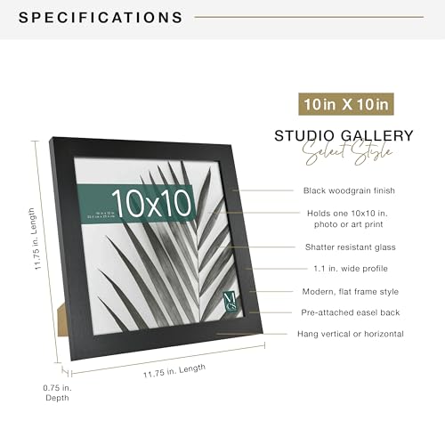 MCS Studio Gallery 10x10 Black Woodgrain Picture Frame