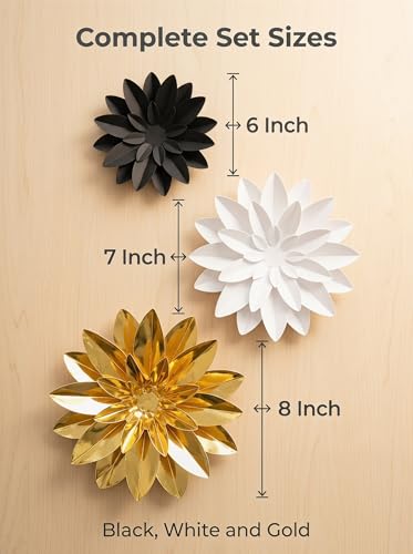 3D Paper Flower Wall Decor Set - Wedding & Party Centerpieces (Pack of 9)