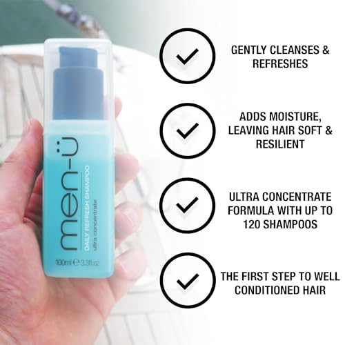 men-ü Daily Refresh Vegan Shampoo with Pump - Ultra-Concentrated 3.3oz
