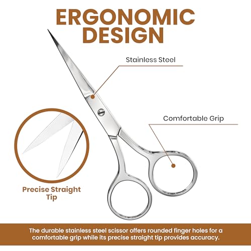 Utopia Care Stainless Steel Eyebrow Scissors for Men & Women