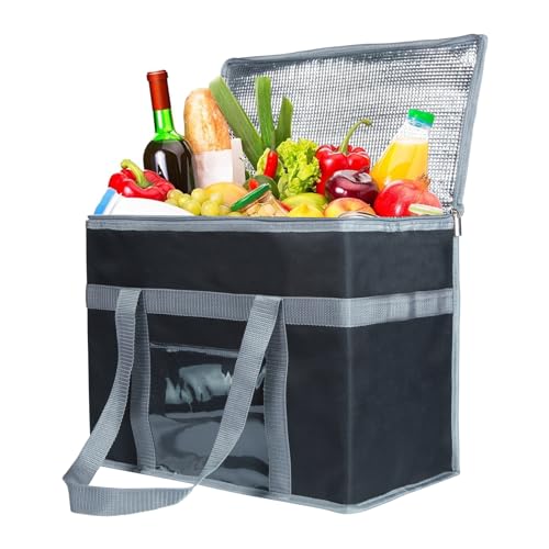 Large Foldable Cooler Bag - Durable Thermal Tote for Food Delivery & Camping
