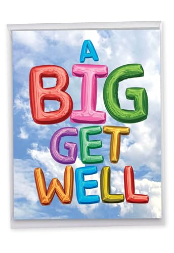 NobleWorks Giant Get Well Soon Card - Jumbo 8.5 x 11 Inch