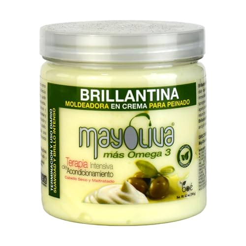Mayoliva Brillantina Styling Cream - Deep Moisturizing Anti-Frizz for Curly Hair, 8.5 oz