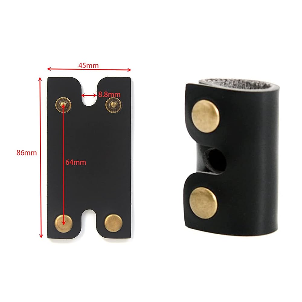 Selxran Leather Safety Razor Cover Travel Case, 2 Pcs Double Edge Razor Head Protecting Sheath, Safety Razor Blade Guard, Shaving Travel Cover Leather Cover Fits Most Safety Razors (Black)