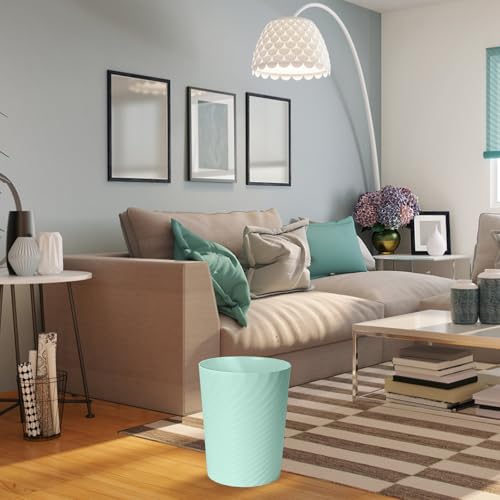 Compact 1.8 Gallon Light Green Plastic Trash Can - Multi-Purpose Wastebasket