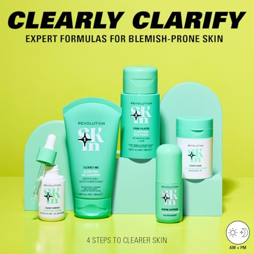 Revolution Skin Clearly Me 2% Salicylic Acid Cleansing Gel - Hydrating Face Wash for Oily Skin, 5.07 Fl Oz (Pack of 2)