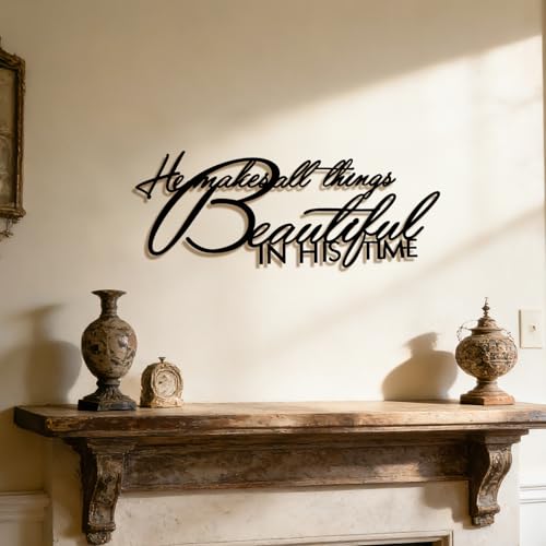 Inspirational Metal Wall Art Sign - Positive Quote Decor 16x6.3