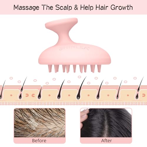 SHINLEA Silicone Scalp Massager & Shampoo Brush for Deep Cleansing