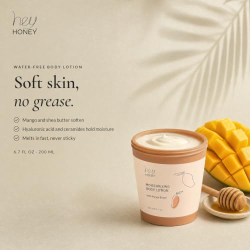 Hey Honey Mango & Honey Water-Free Body Lotion with Hyaluronic Acid & Ceramides - 6.7 oz