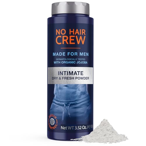 Men's Body Powder for Chafing & Odor Control - No Hair Crew, 3.5 oz