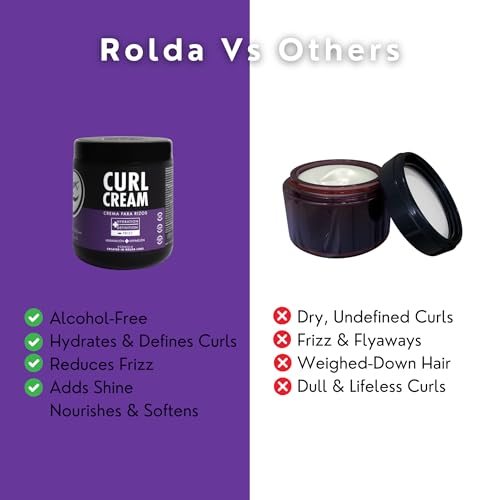 Rolda Curl Cream for Men - Anti Frizz & Curl Defining (1 Count)
