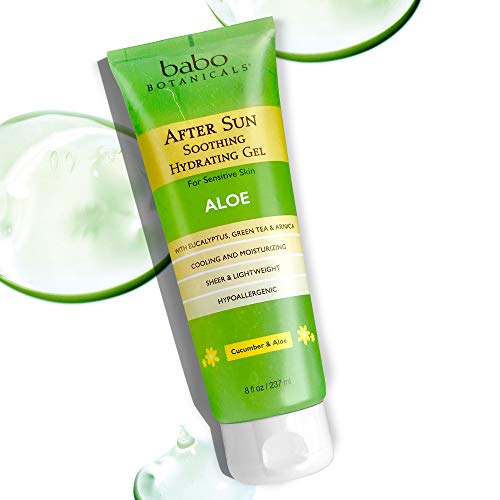 Babo Botanicals After Sun Aloe Vera Gel - Soothing Hydrating Formula, 8 oz