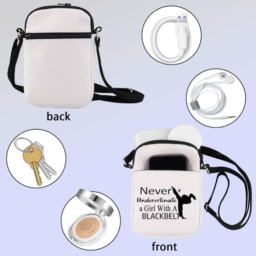 Black Belt Cosmetic Bag - Never Underestimate a Girl with A Black Belt