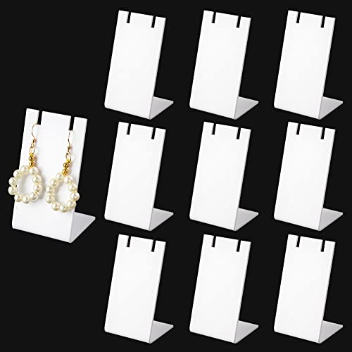 Acrylic Earring Stand Holder - 10pcs L-Shape Jewelry Display for Earrings & Necklaces