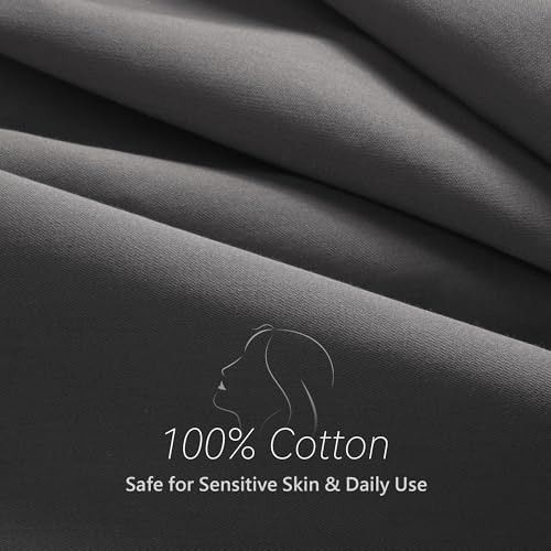 Queen Size Pillowcase Set - 500 Thread Count Cotton, Gray