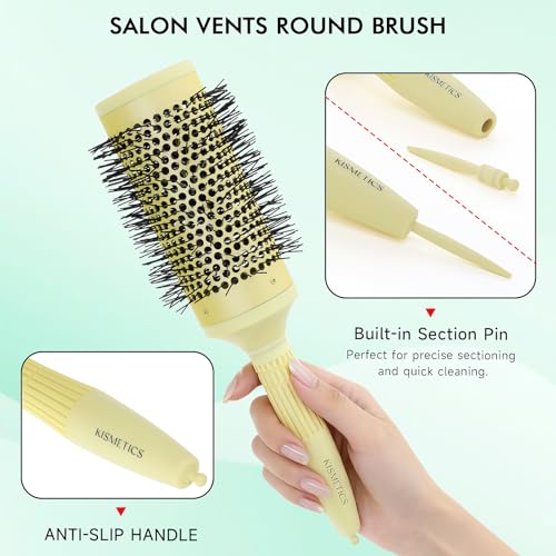 KISMETICS 2.1" Large Round Hair Brush - Ceramic Ion Vented Blowout Brush