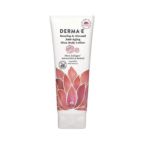 DERMA E Rosehip & Almond Anti-Aging Body Lotion, 8 Oz