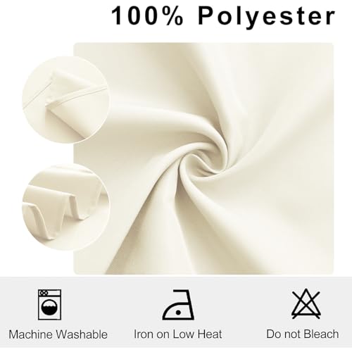 Ivory Cloth Napkins Set of 6 - 18x18 Inch, Washable & Reusable