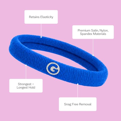 Gimme Beauty Seamless Nylon Hair Bands - 10 Pack, Cobalt/Purple Starburst