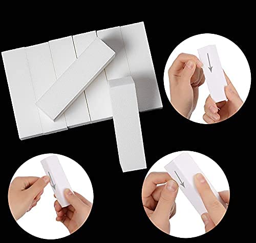10 PCS White Nail Buffer Blocks - 4-Sided Nail Files for Acrylic Nails