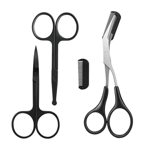 KAJUDA Eyebrow Scissors with Comb - Precision Grooming Kit (3PCS)