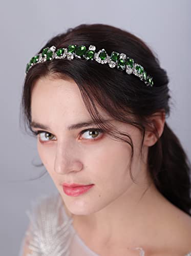 JWICOS Red Rhinestone Bridal Headband Tiara for Wedding & Prom Women Hair Accessory