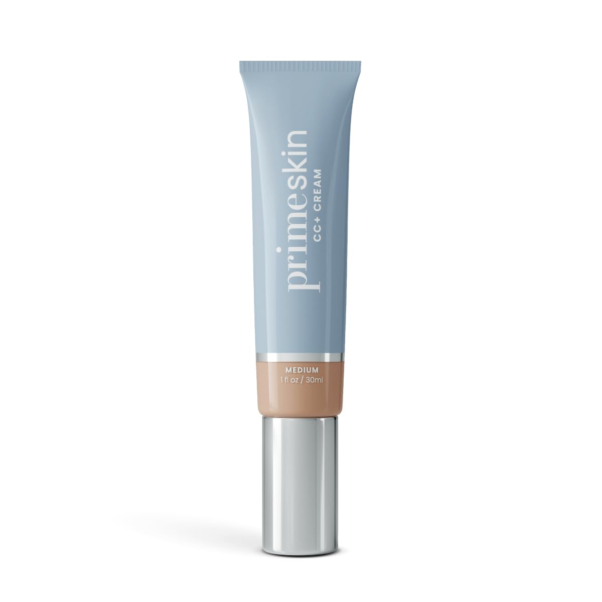 PrimeSkin CC+ Cream for Mature Women - Lightweight Liquid-to-Powder Foundation | Blurs Pores & Covers Age Spots - Hydrating Soft-Matte Finish (Fair)