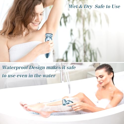 Akunbem Bule 3-in-1 Women Electric Shaver for Legs, Bikini & Underarms – Wet & Dry, USB Rechargeable